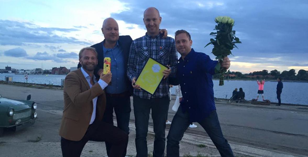 From left to right: Lars, Jesper, Rune and Jens receiving the Danish Running Award in 2016